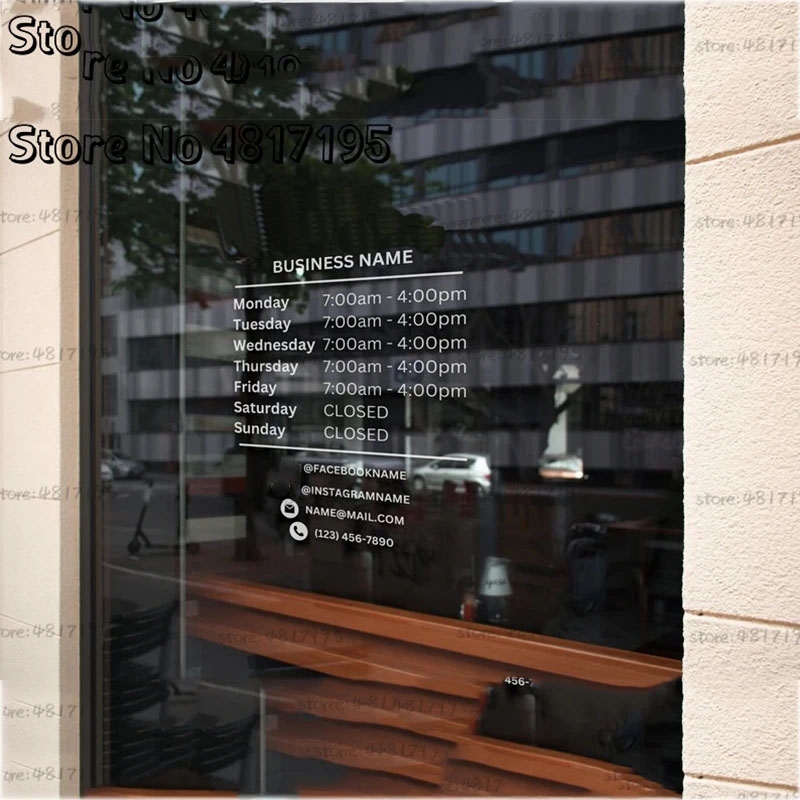 Office Furniture Logo - Opening Hours With Custom Business Logo