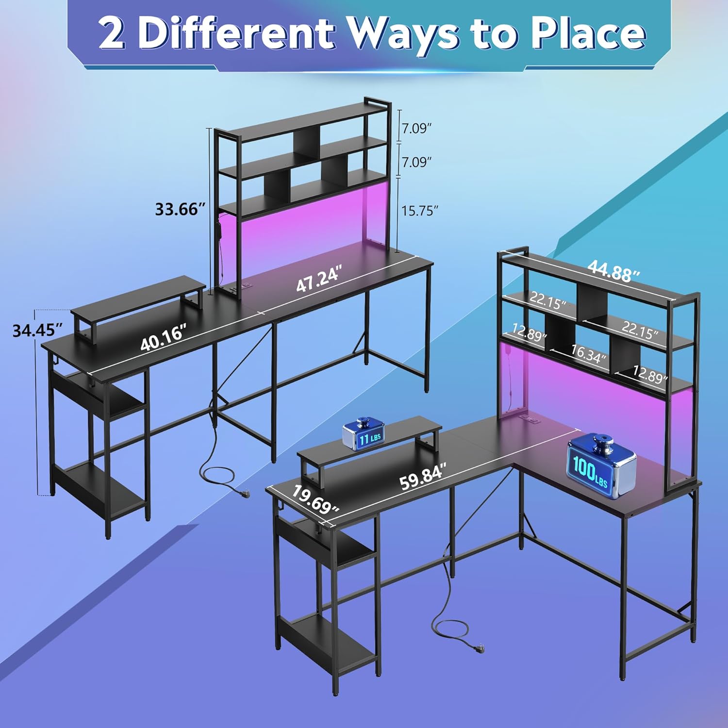L Shaped Gaming Desk with Hutc - Gaming Desk With Hutch ulasan dan harga