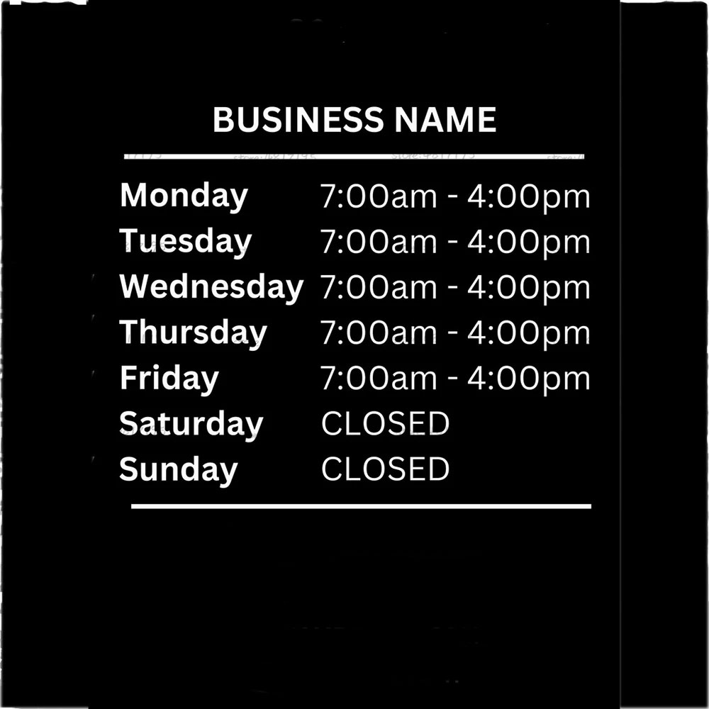 Opening Hours With Custom Busi - Office Furniture Logo ulasan dan harga