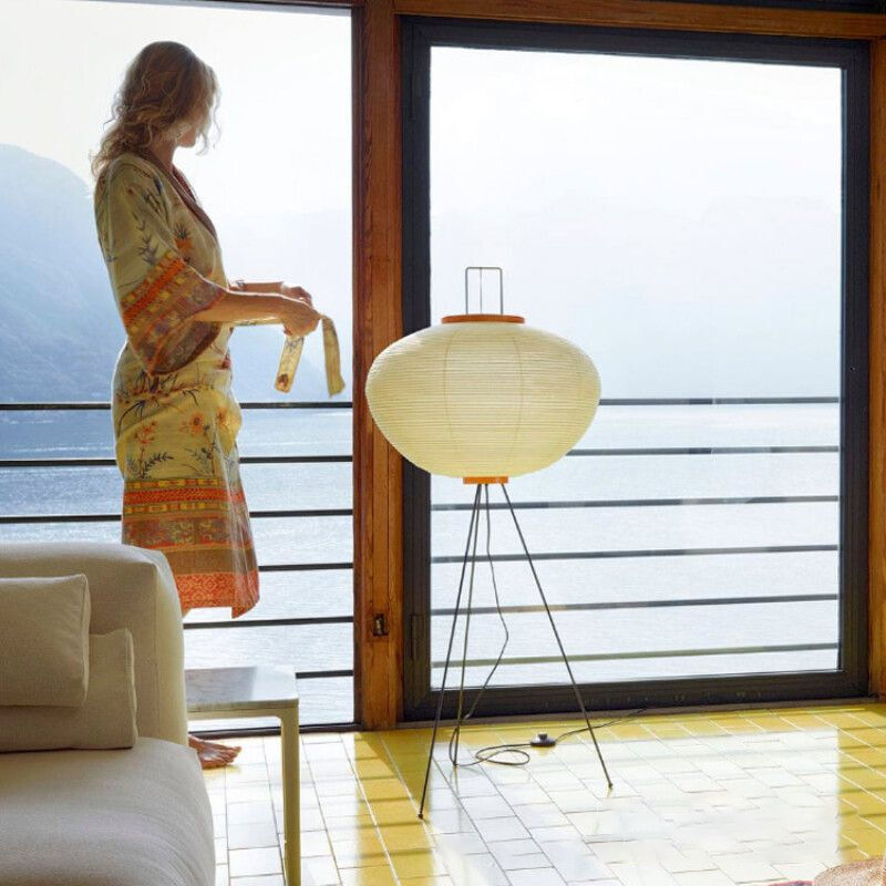 Japanese Noguchi Akari Rice Pa - Floor Lamp Arched ulasan dan harga