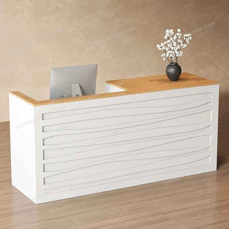 Office Beauty Reception Desk L - Office Furniture Logo ulasan dan harga