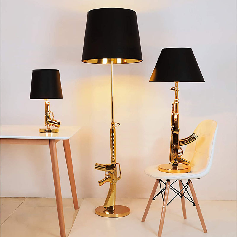 Gold Plated Pistol Table Desk  - Floor Lamp Arched ulasan dan harga