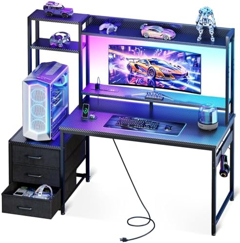 48 Inch Gaming Desk with Hutch - Gaming Desk With Hutch ulasan dan harga