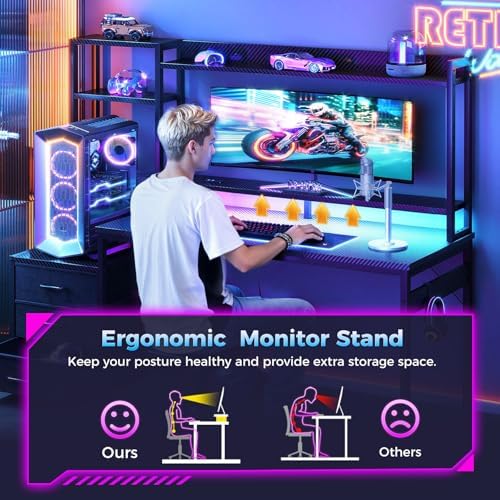 48 Inch Gaming Desk with Hutch - Gaming Desk With Hutch ulasan dan harga