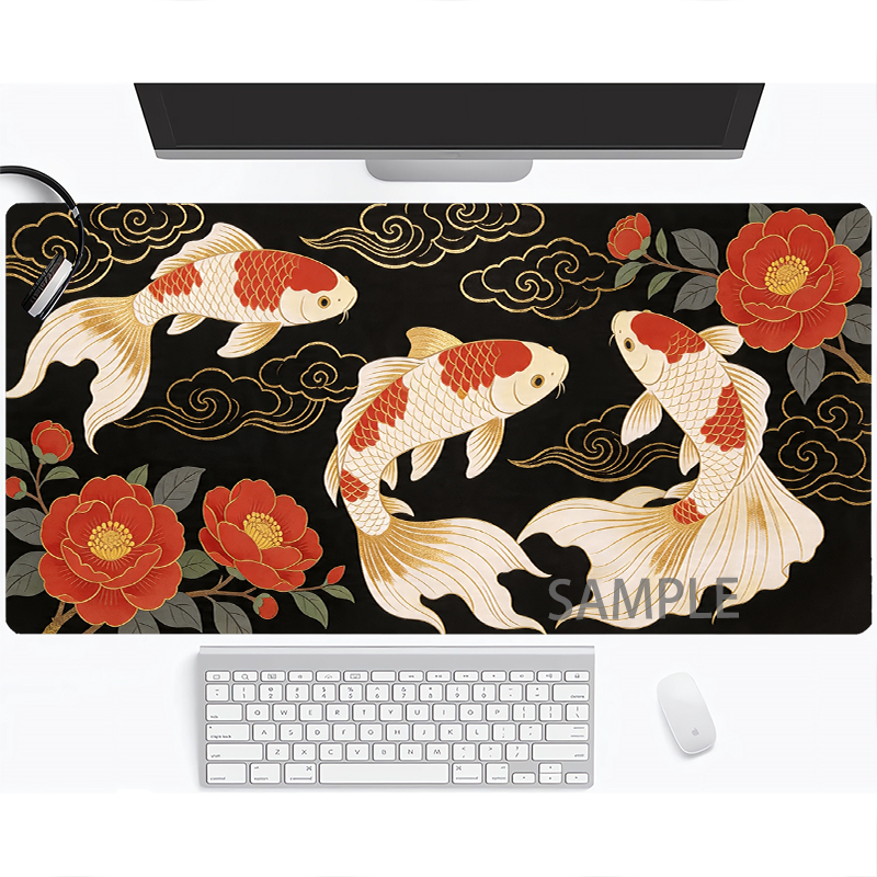 Japanese Koi Design Mouse Pad  - Office Furniture Brand ulasan dan harga